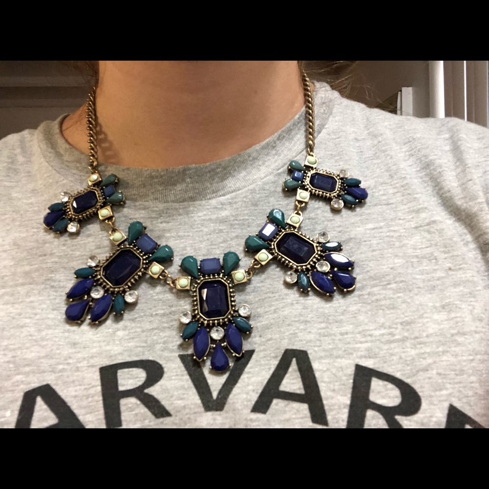Fun Statement necklace blue purple green jewelry